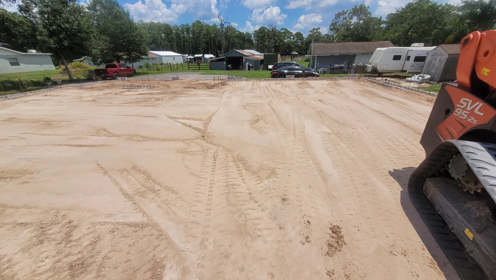 Graded building pad with fill dirt in Osceola County, FL