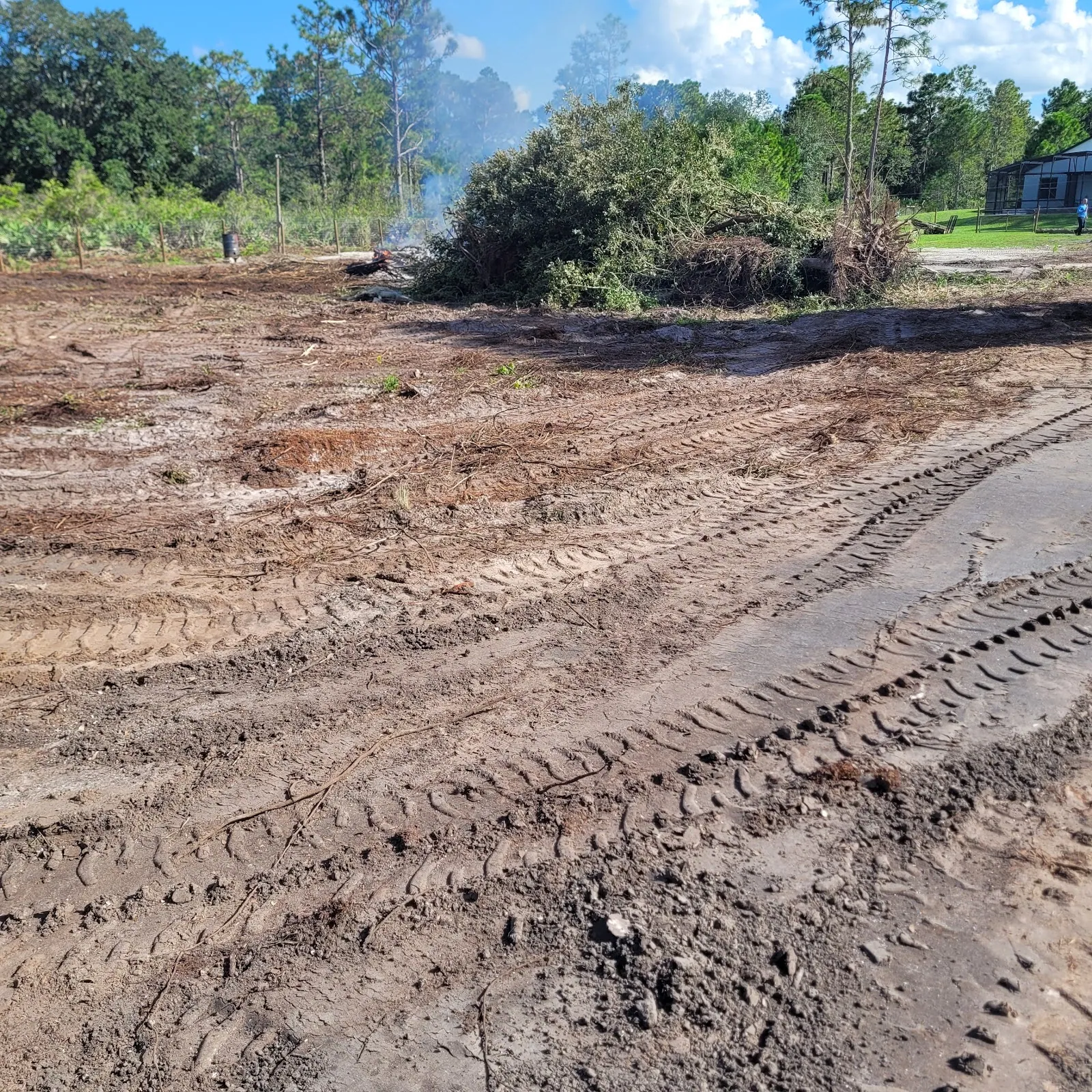 Freshly graded land with track marks in St. Cloud, FL